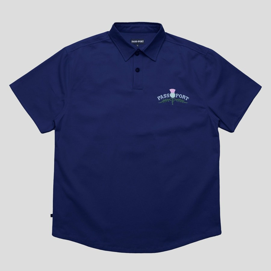 Shirts PASS~PORT | Pass~Port Thistle Embroidery Ag Shirt Short Sleeve - Navy