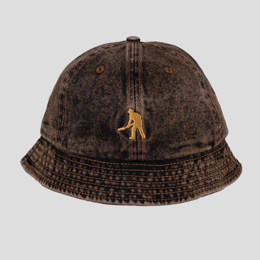 Headwear PASS~PORT | Pass~Port Workers Club Denim Bucket - Brown Over-Dye