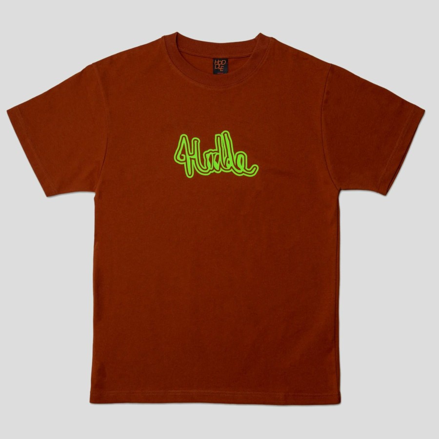 Tees HODDLE | Hoddle "Loopy Logo" Tee Brown