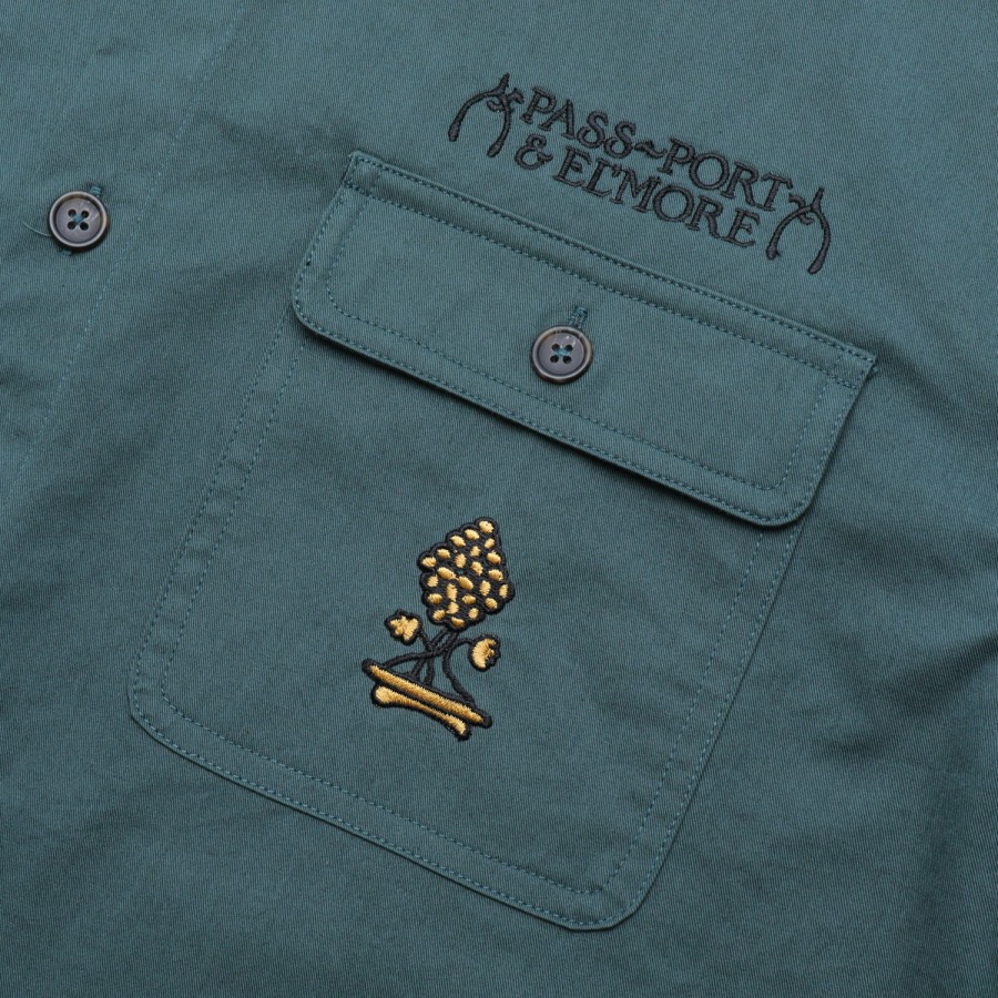 Shirts PASS~PORT | Pass~Port & El'More Vineyard Workers Short-Sleeve Shirt - Bottle Green