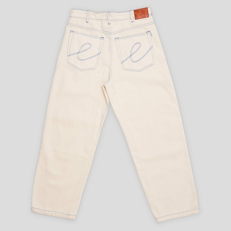 Pants HODDLE | Hoddle 16 Ounce Denim Ranger Jean - White / Blue Stitch