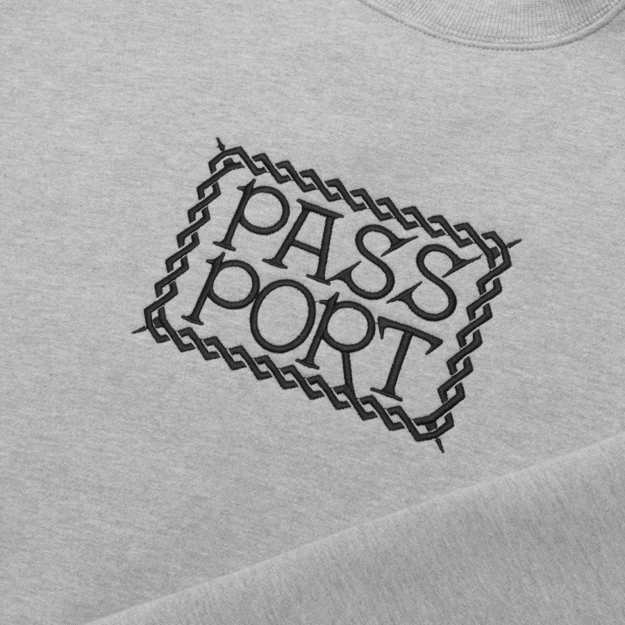 Fleece PASS~PORT | Pass~Port Invasive Embroidered Sweater - Ash