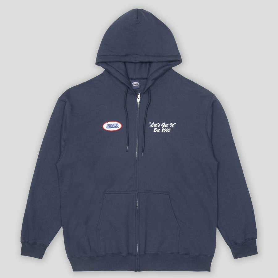 Fleece Quartersnacks | Quartersnacks Lets Get It Zip Hood - Navy