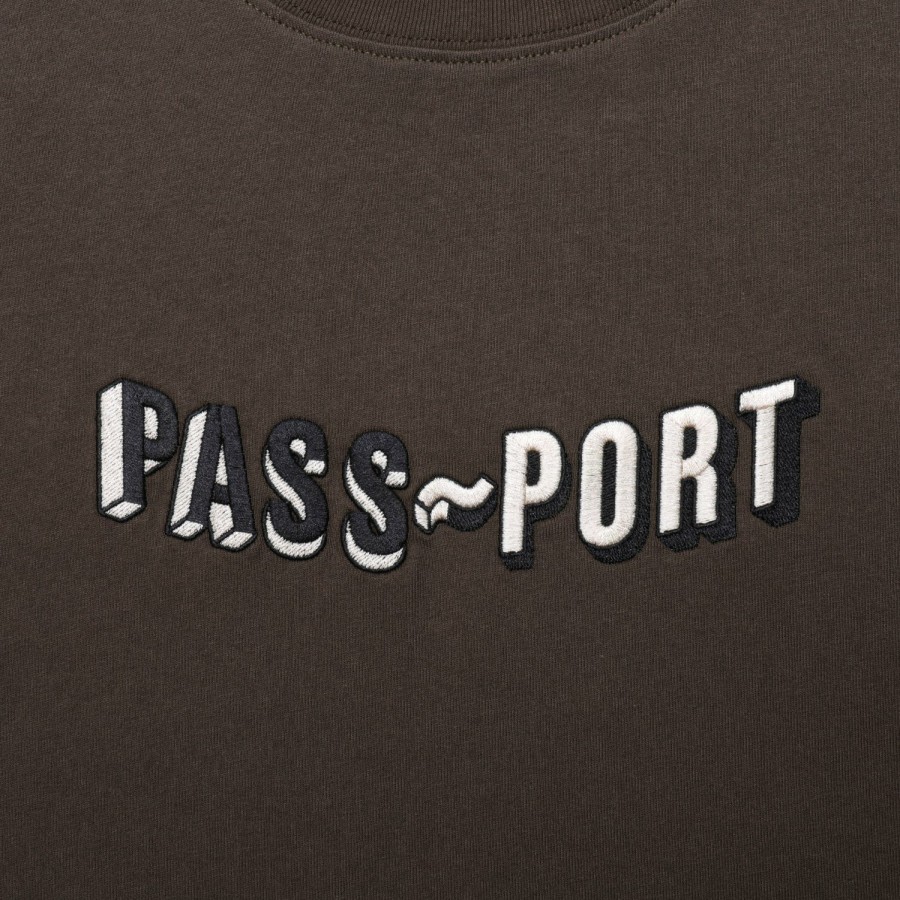 Tees PASS~PORT | Pass~Port Sunken Logo Embroidery Tee - Bark