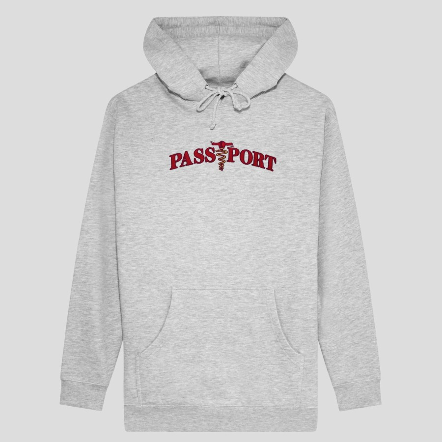 Fleece PASS~PORT | Pass~Port Corkscrew Embroidery Hoodie - Ash Heather