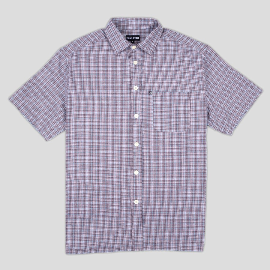 Shirts PASS~PORT | Pass~Port Workers Check Short-Sleeve Shirt - Blue Heather