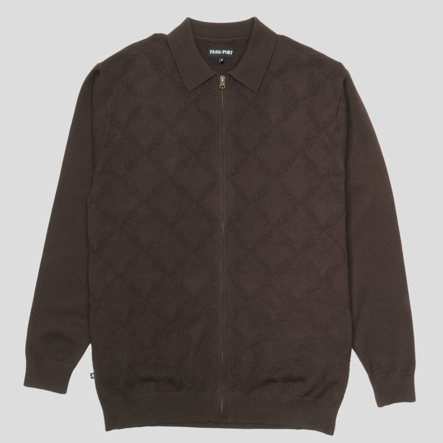 Shirts PASS~PORT | Pass~Port Brasco Zip Long Sleeve Knit - Choc