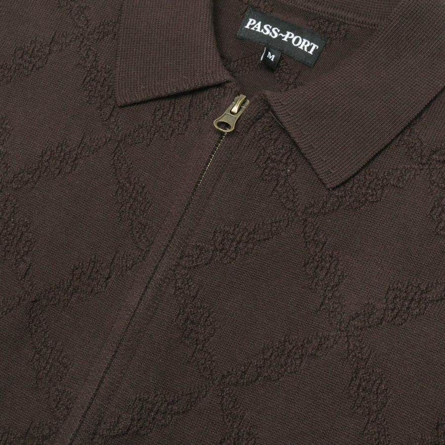 Shirts PASS~PORT | Pass~Port Brasco Zip Long Sleeve Knit - Choc