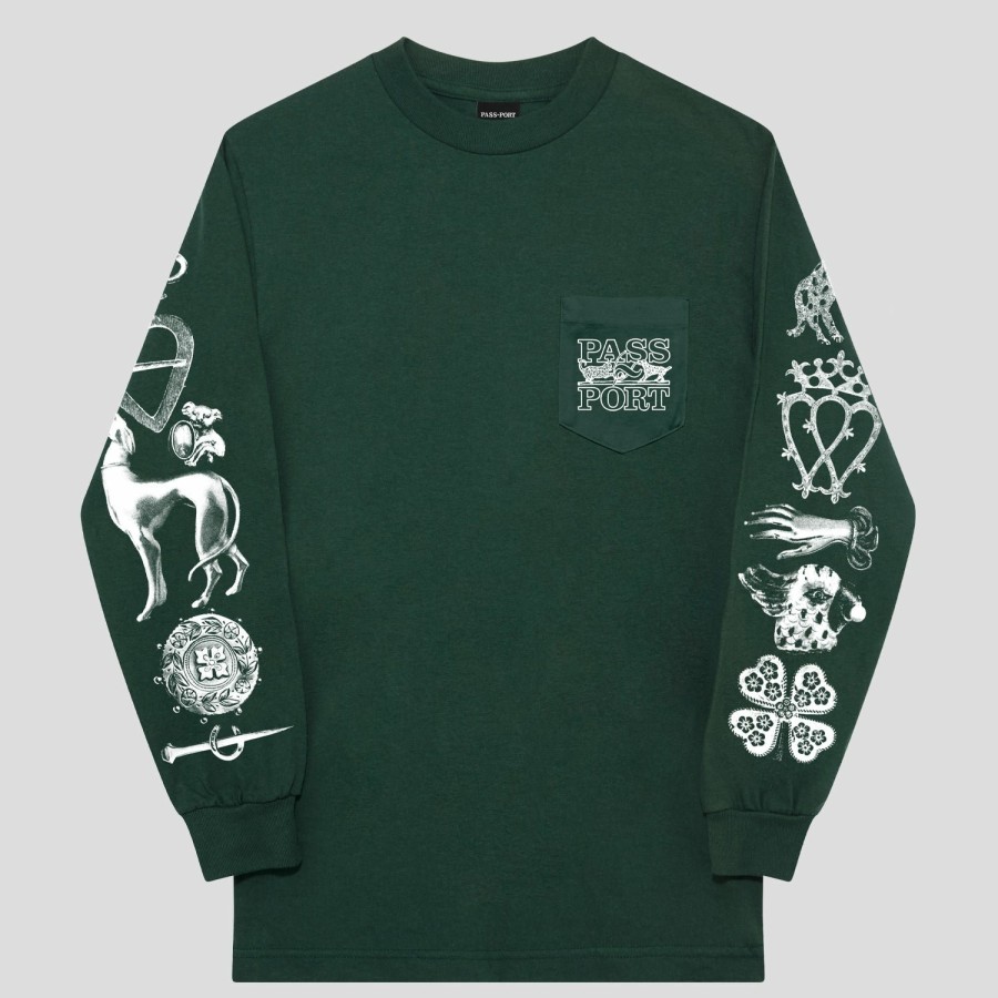 Tees PASS~PORT | Pass~Port Trinkets Pocket Long-Sleeve Tee - Forest Green