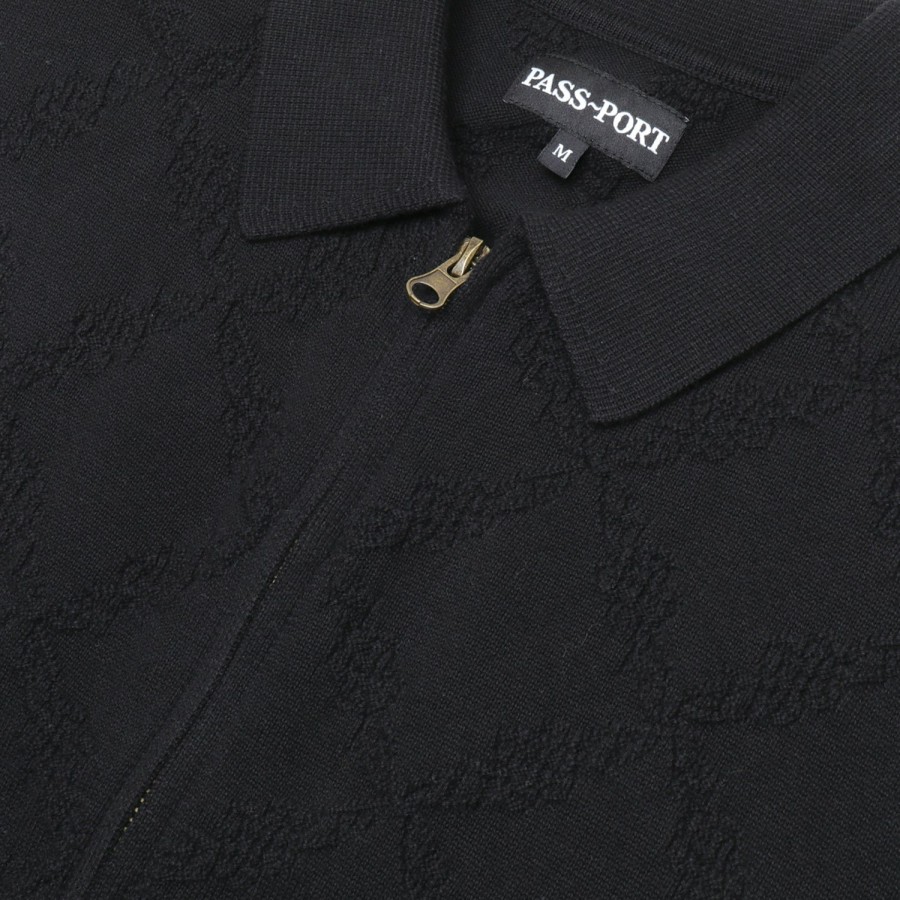 Shirts PASS~PORT | Pass~Port Brasco Zip Long Sleeve Knit - Black