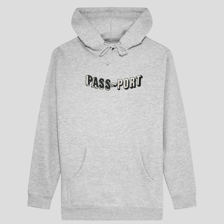 Fleece PASS~PORT | Pass~Port Sunken Logo Embroidery Hoodie - Grey Heather