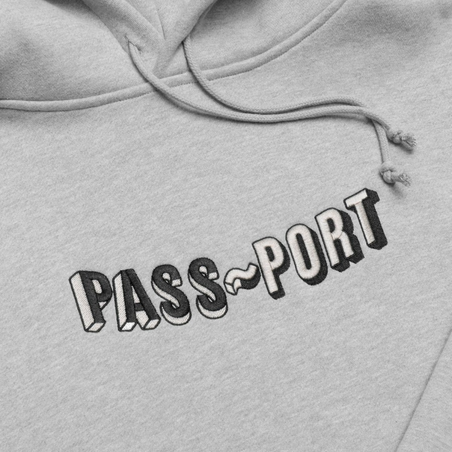 Fleece PASS~PORT | Pass~Port Sunken Logo Embroidery Hoodie - Grey Heather