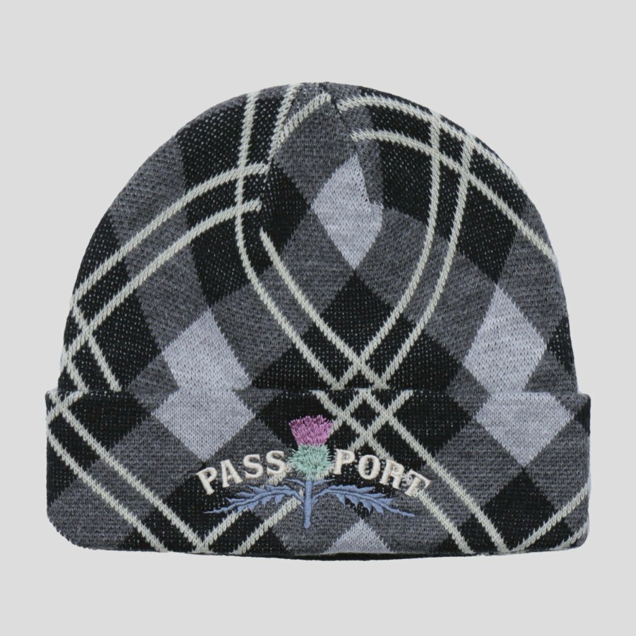 Headwear PASS~PORT | Pass~Port Thistle Beanie - Grey Tartan