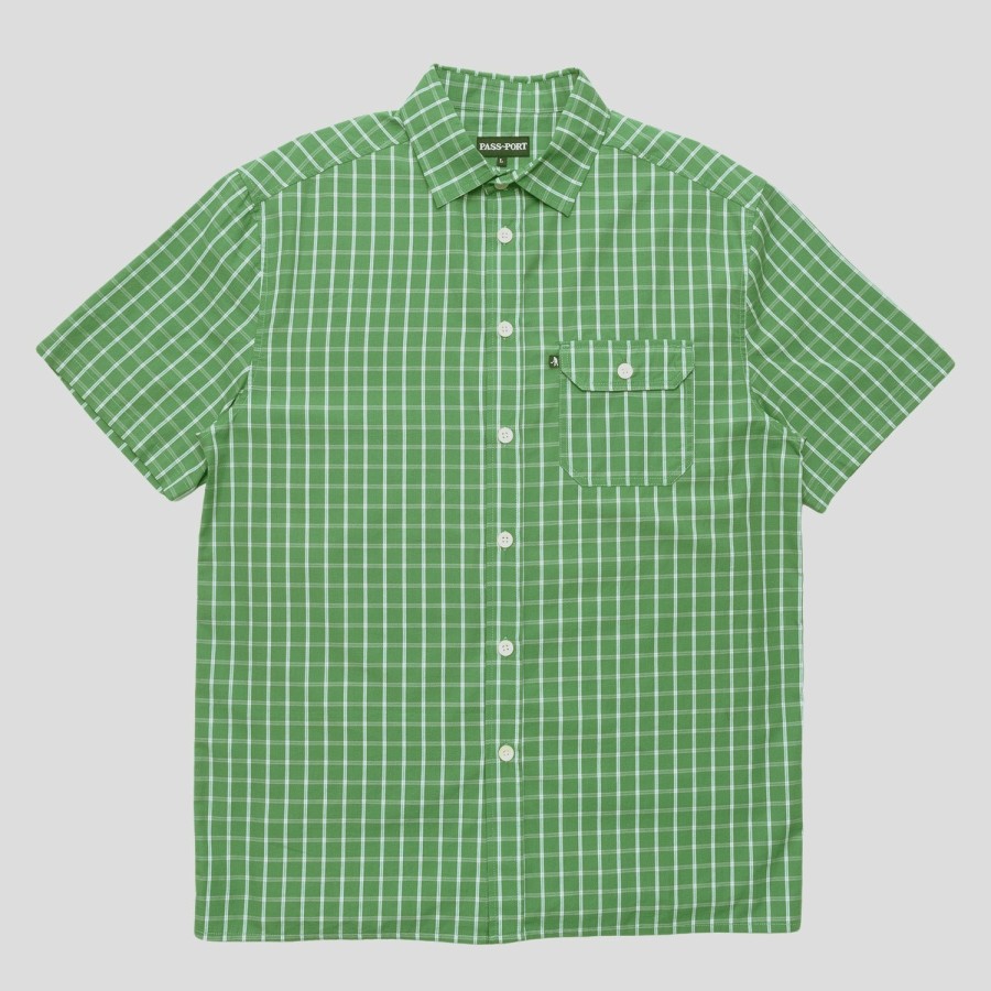 Shirts PASS~PORT | Pass~Port Workers Check Shirt Short Sleeve - Green