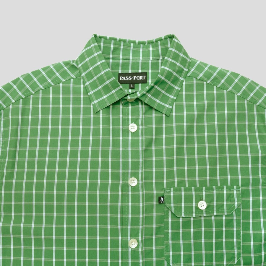 Shirts PASS~PORT | Pass~Port Workers Check Shirt Short Sleeve - Green