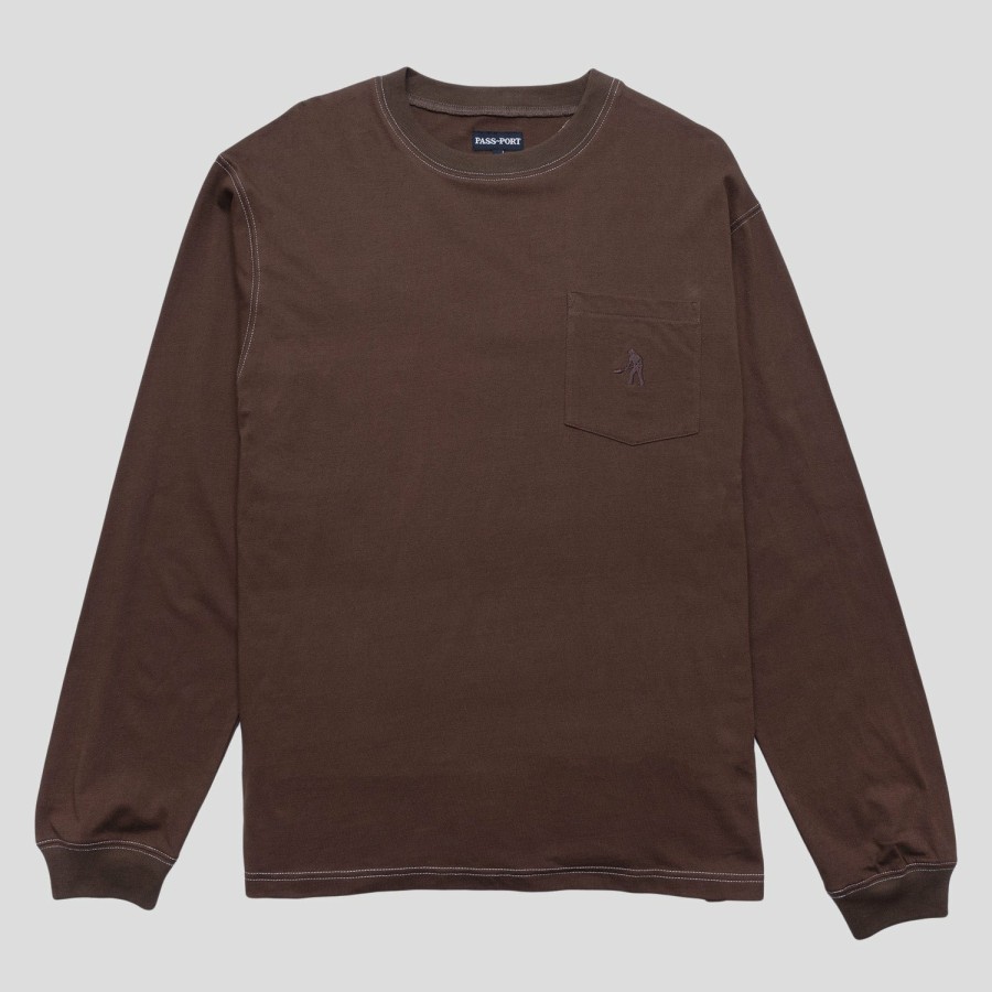 Tees PASS~PORT | Pass~Port Organic Pocket Long-Sleeve Tee - Bark