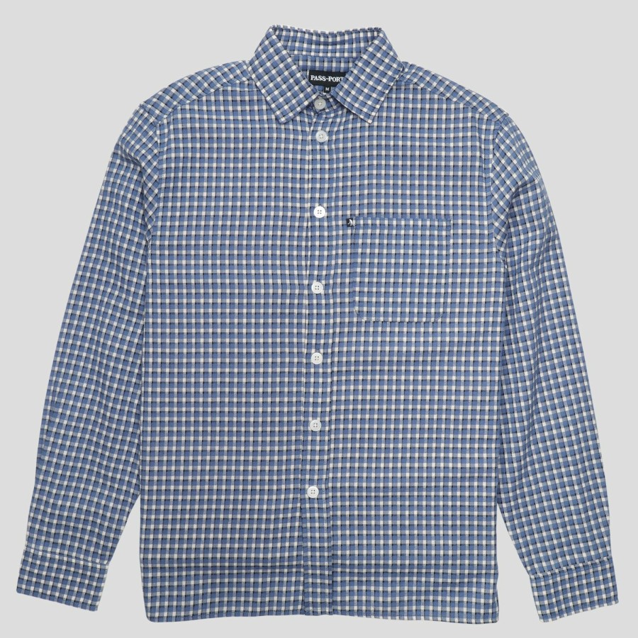 Shirts PASS~PORT | Pass~Port Workers Check Shirt Long Sleeve - Navy