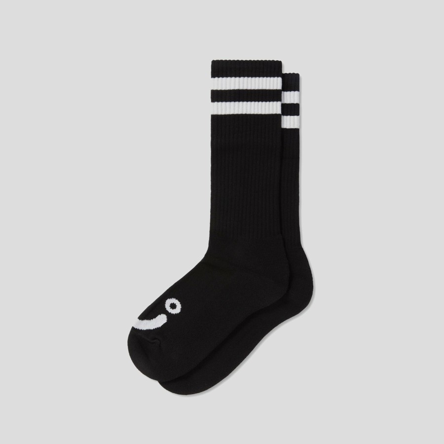 Accessories Polar Skate Co. | Polar Skate Co. Happy Sad Socks - Black