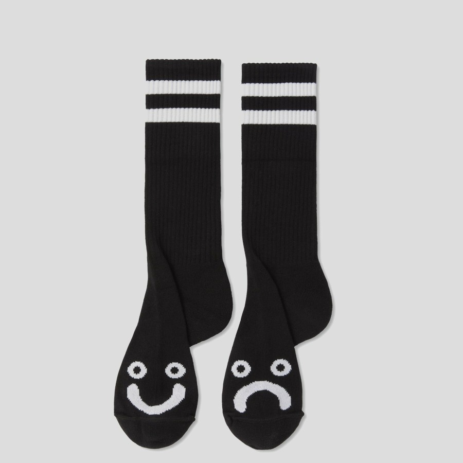 Accessories Polar Skate Co. | Polar Skate Co. Happy Sad Socks - Black