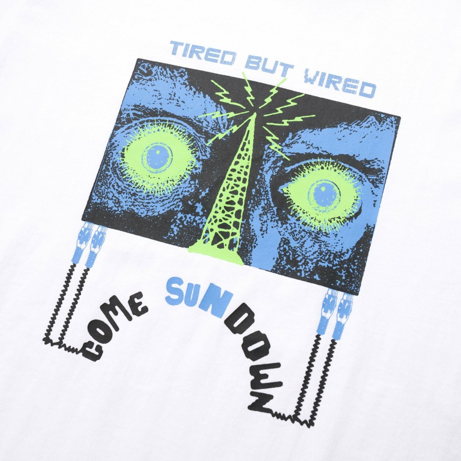 Tees COME SUNDOWN | Come Sundown Tired But Wired Tee - White