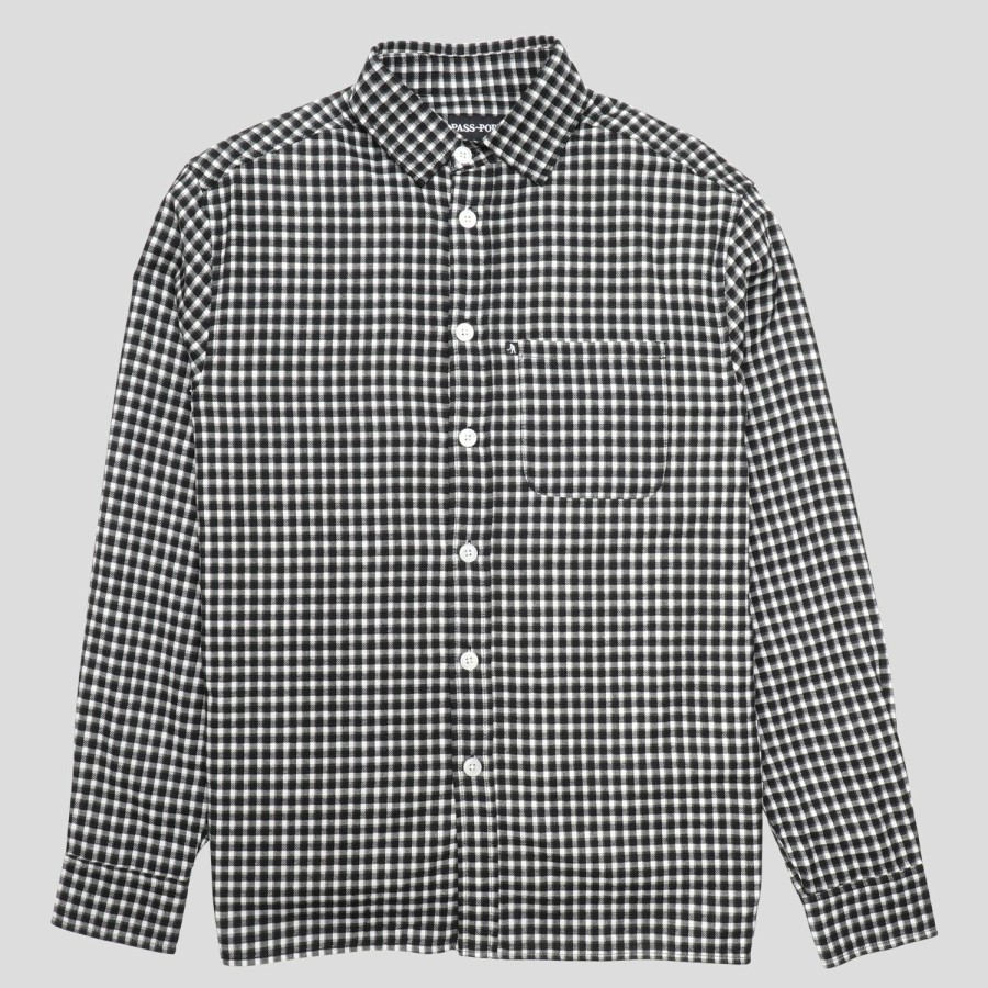 Shirts PASS~PORT | Pass~Port Workers Check Shirt Long Sleeve - Black