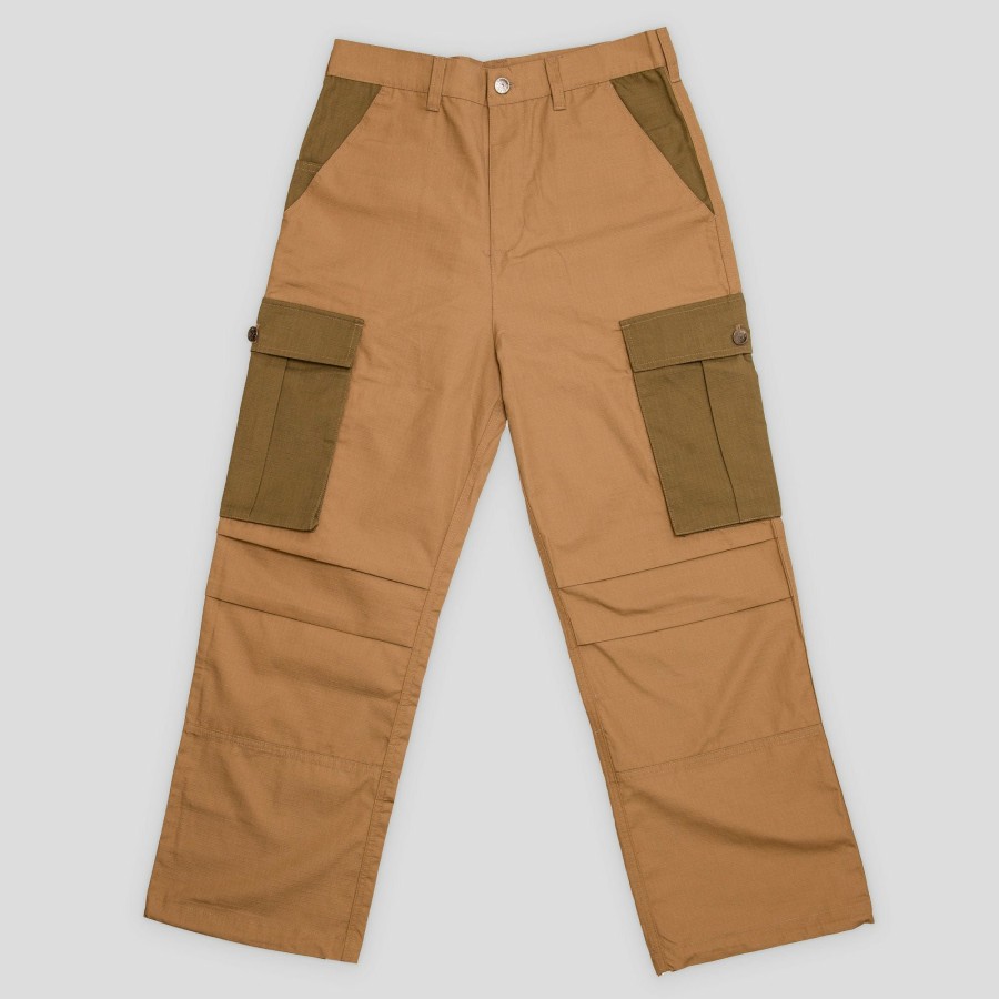 Pants HODDLE | Hoddle Pleated Ripstop Cargo Pants - Tan / Khaki