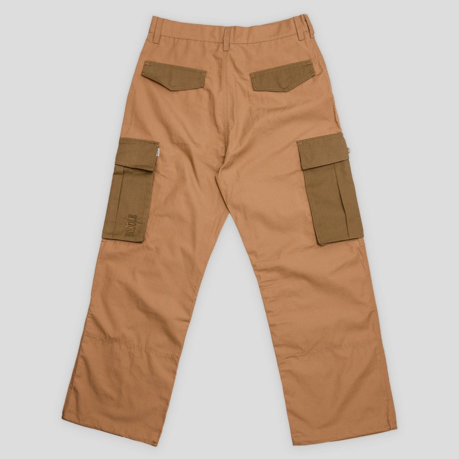 Pants HODDLE | Hoddle Pleated Ripstop Cargo Pants - Tan / Khaki