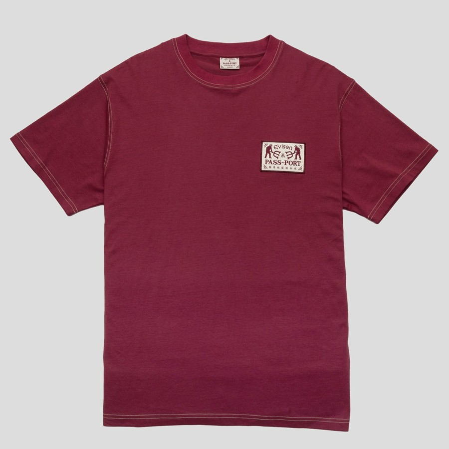 Tees PASS~PORT | Pass~Port & Evisen Logo Lock~Up Tee - Burgundy