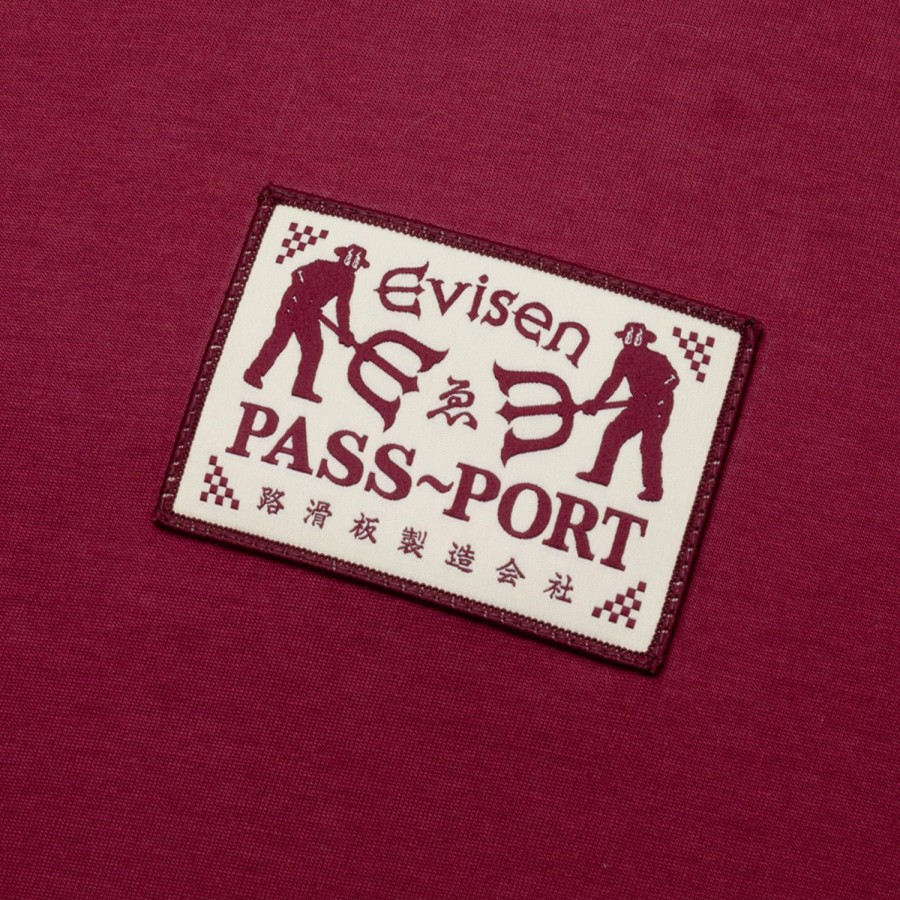 Tees PASS~PORT | Pass~Port & Evisen Logo Lock~Up Tee - Burgundy