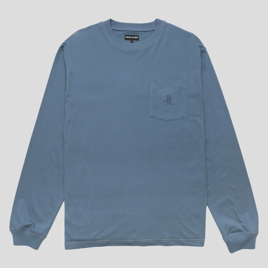 Tees PASS~PORT | Pass~Port Organic Pocket Long-Sleeve Tee - Blue