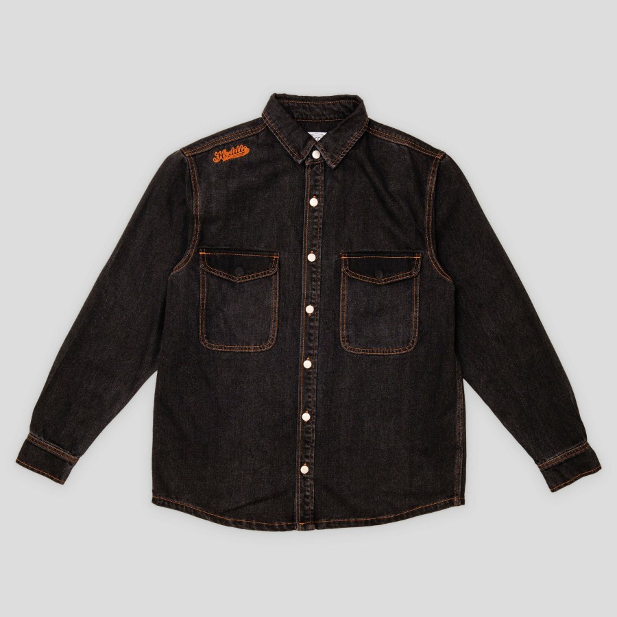 Shirts HODDLE | Hoddle Miroiter Denim Long-Sleeve Shirt - Black