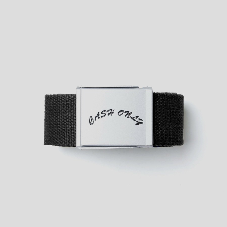 Accessories Cash Only | Cash Only Logo Web Belt - Black