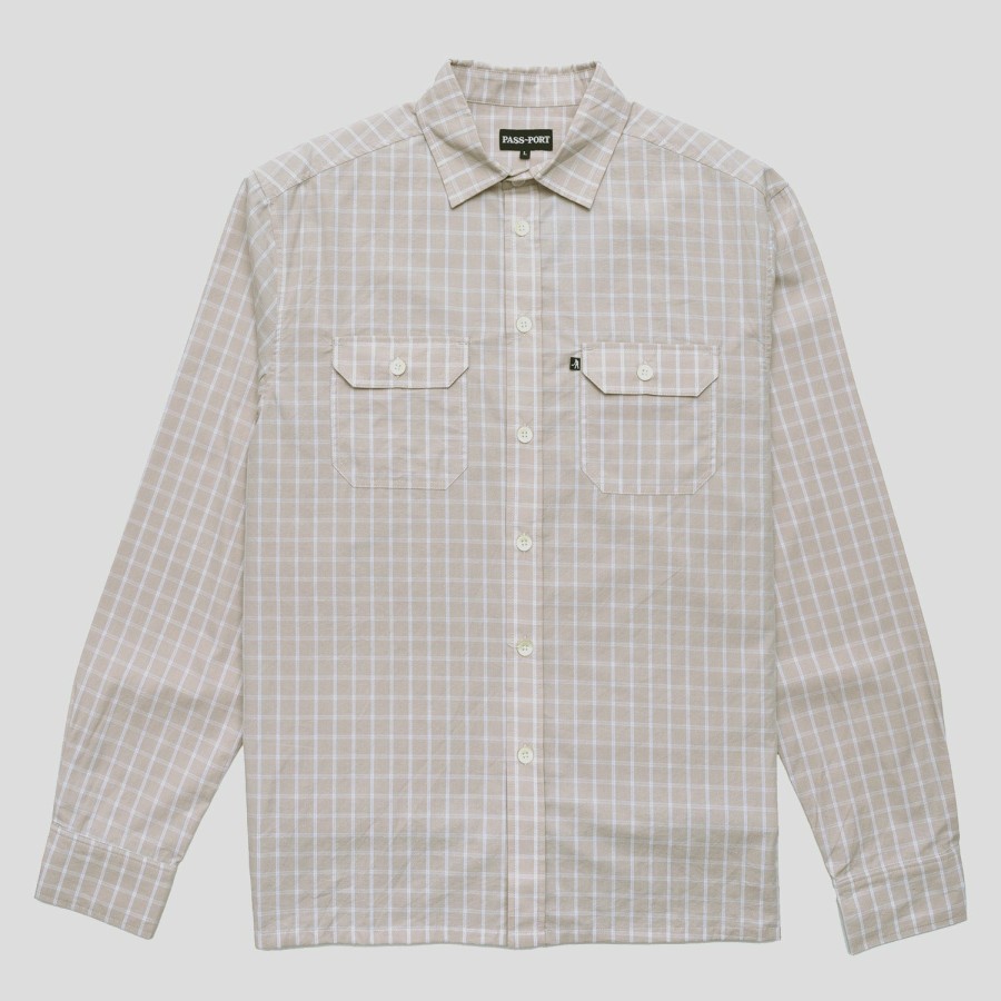 Shirts PASS~PORT | Pass~Port Workers Check Shirt Long Sleeve - Cream