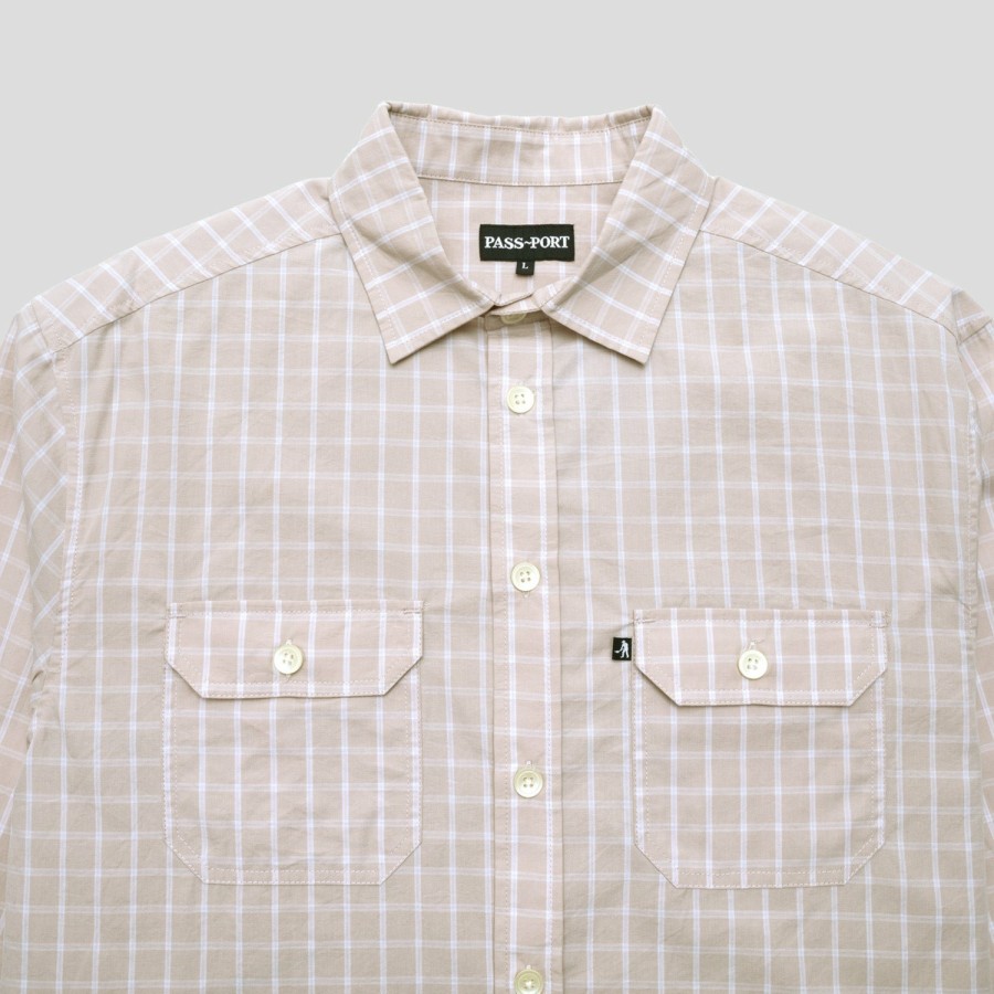 Shirts PASS~PORT | Pass~Port Workers Check Shirt Long Sleeve - Cream