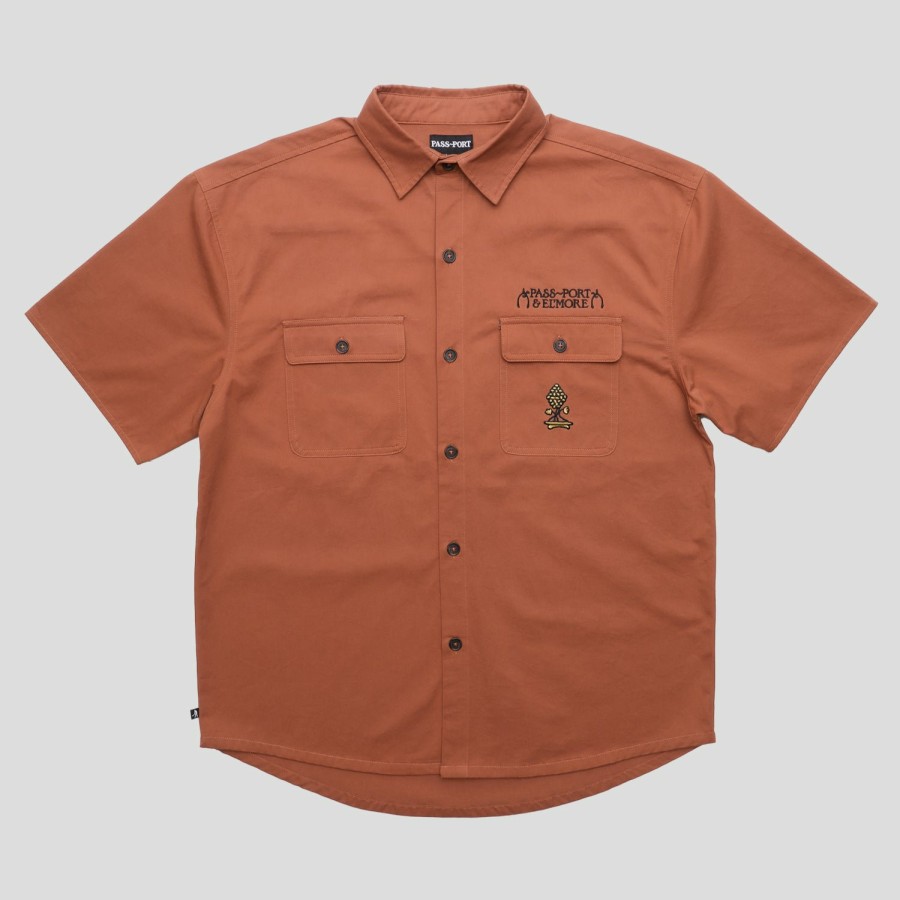 Shirts PASS~PORT | Pass~Port & El'More Vineyard Workers Short-Sleeve Shirt - Rust