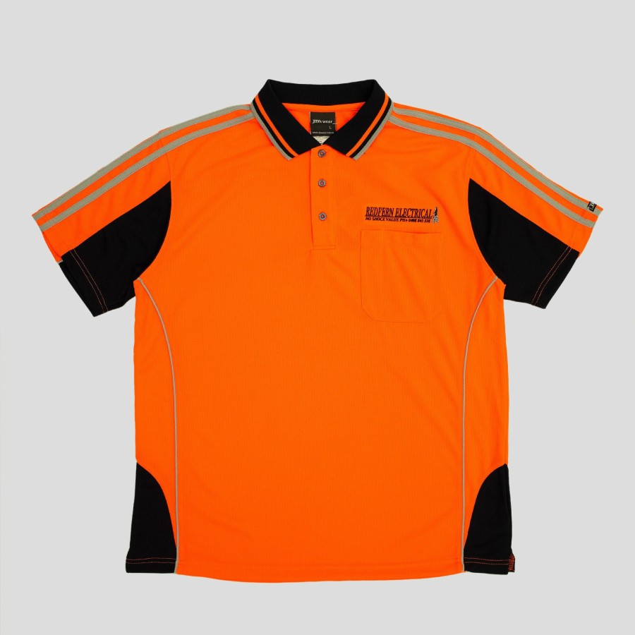 Shirts Redfern Electrical | Redfern Electrical "Ladder Life" Hi Vis Polo Orange