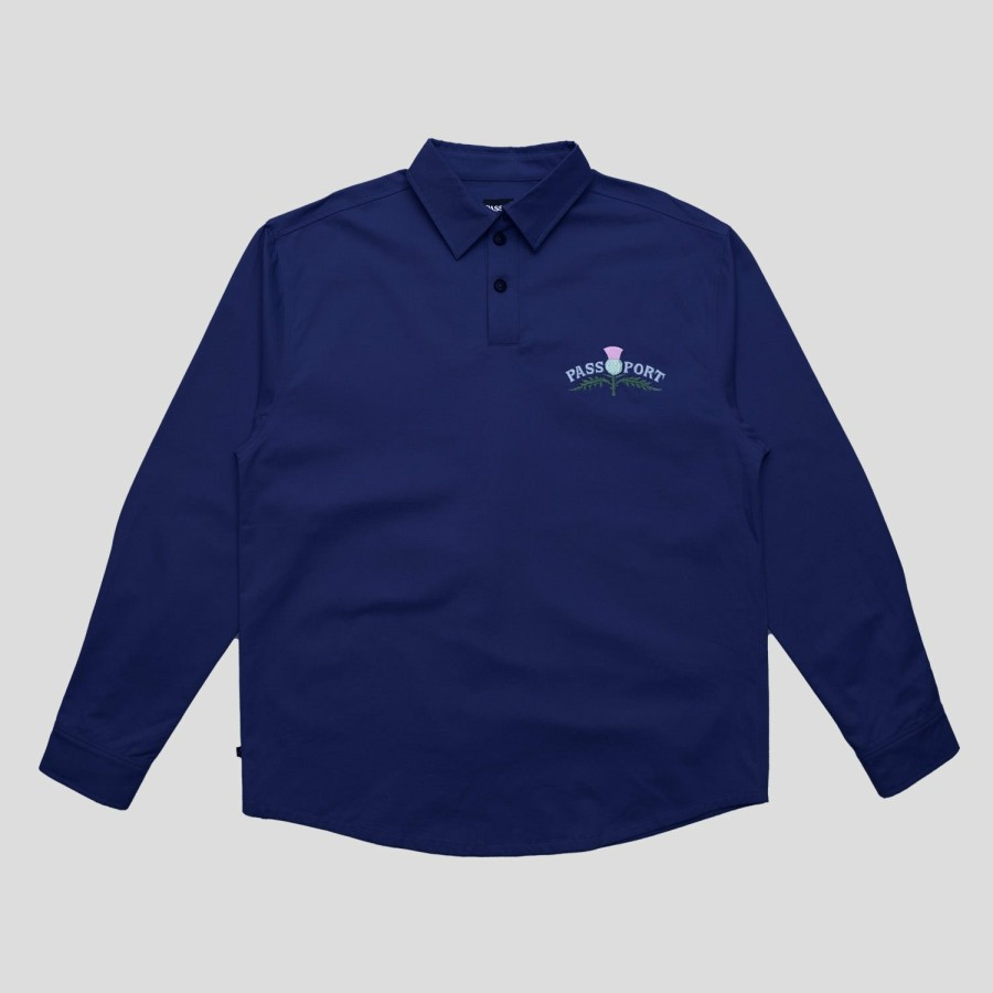 Shirts PASS~PORT | Pass~Port Thistle Embroidery Ag Shirt Long Sleeve - Navy